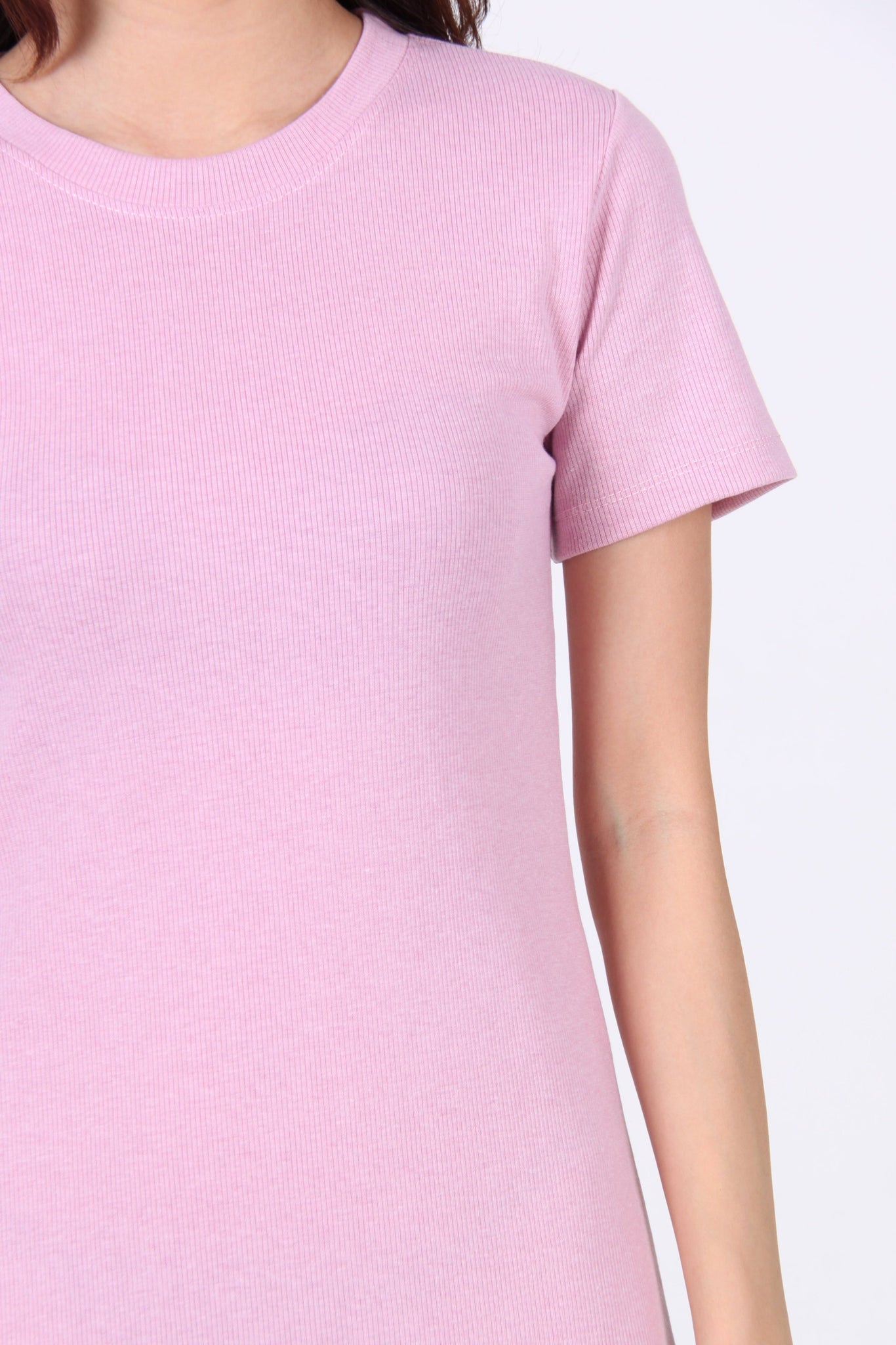 Basic Everyday Comfy Tee Dress in Pink