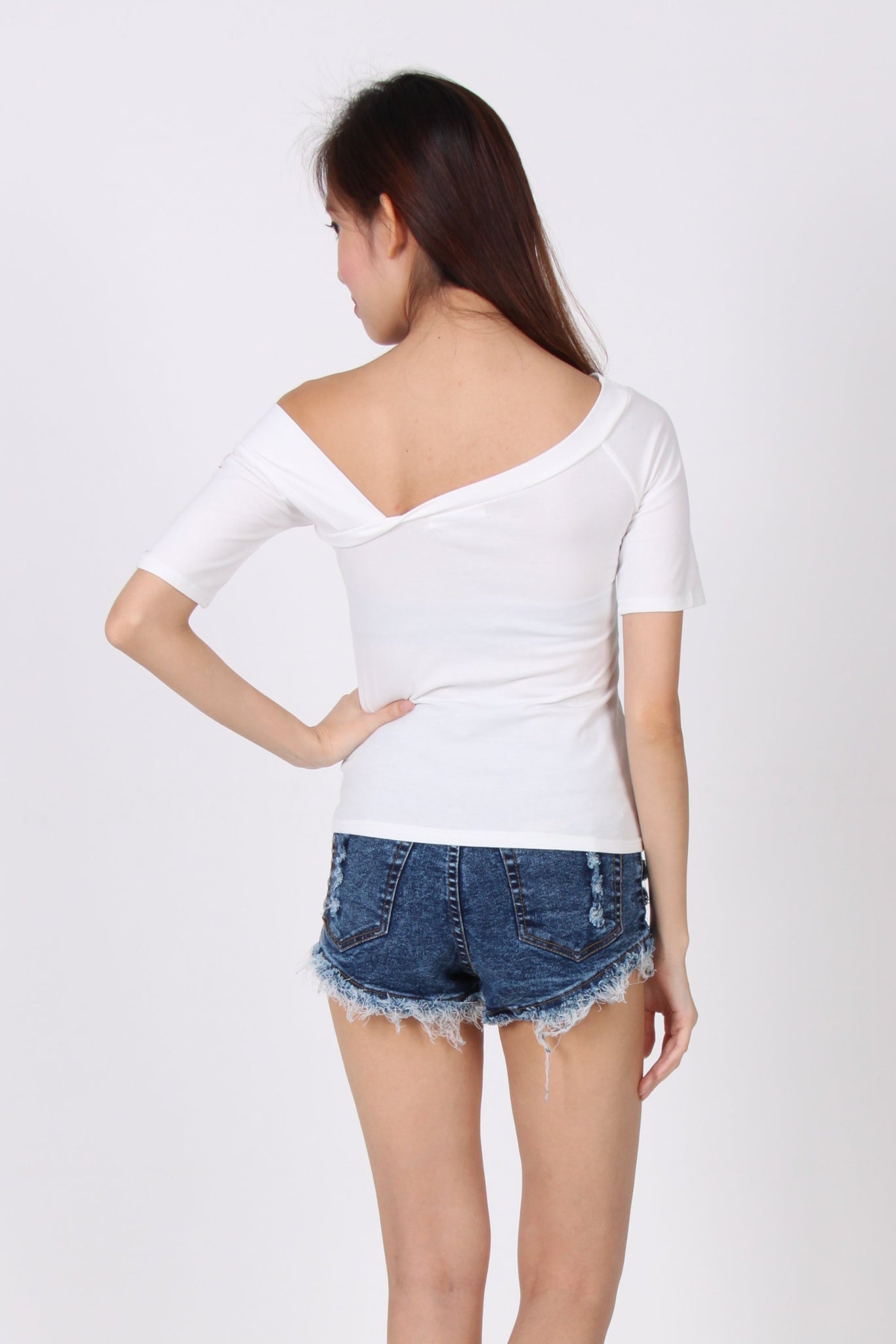 Toga Sleeve Cotton Top in White