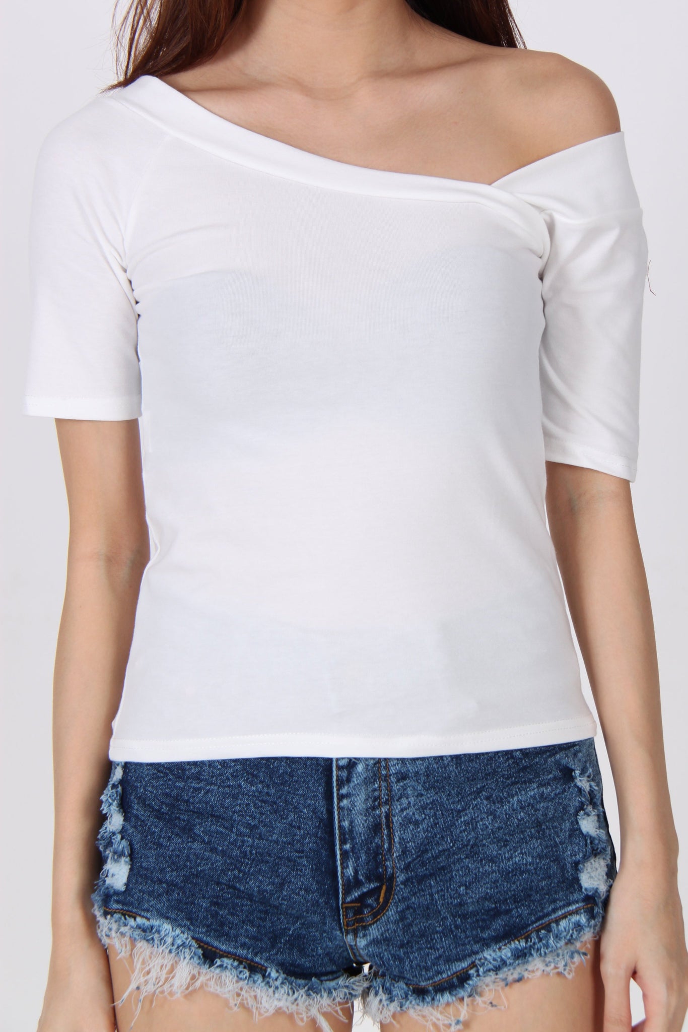 Toga Sleeve Cotton Top in White