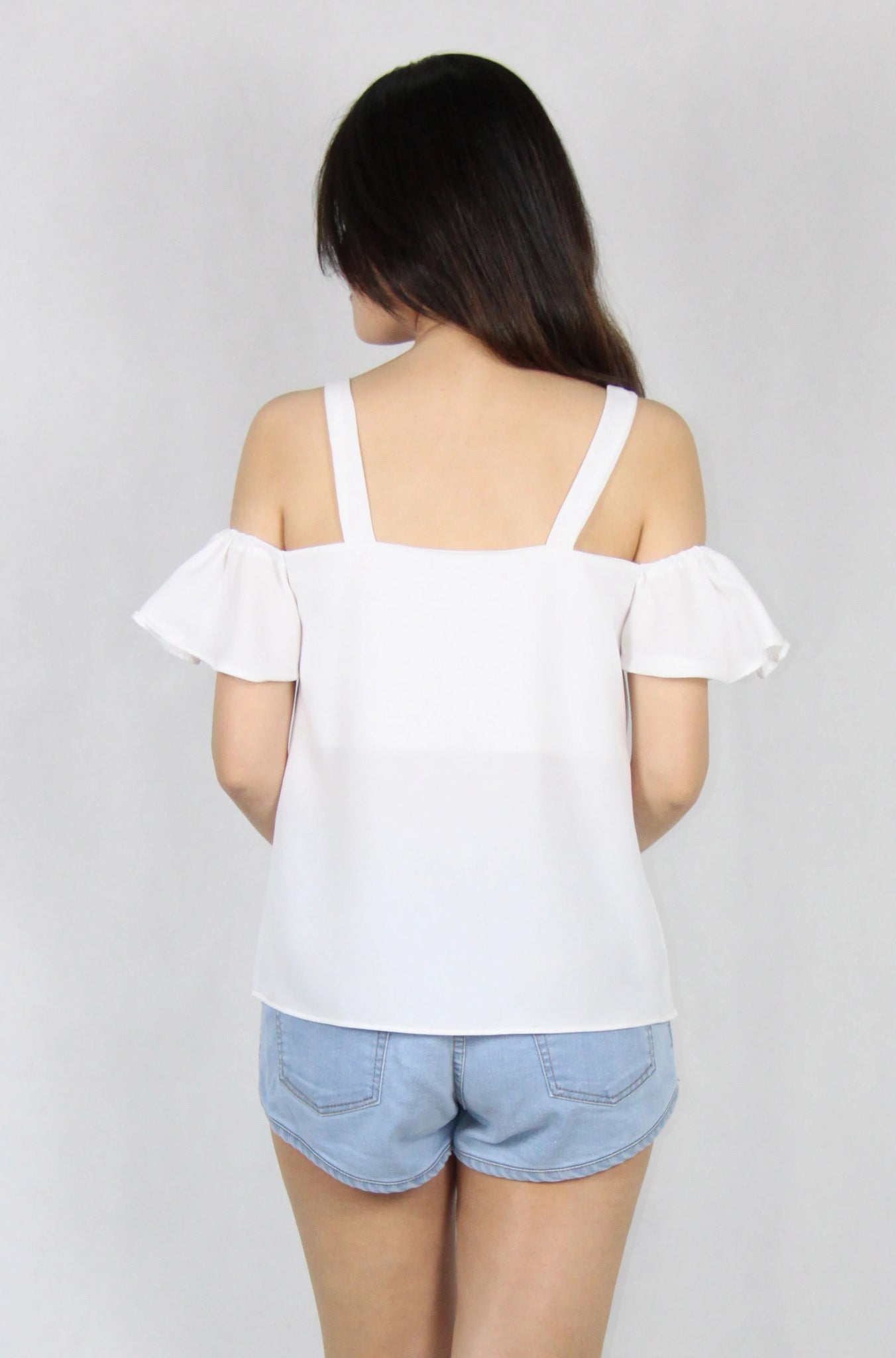Ruffles Off-Shoulder Top in White
